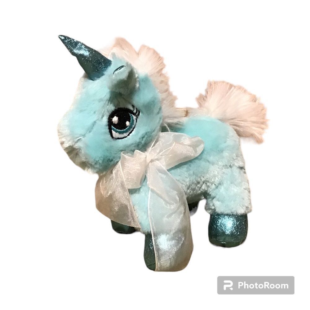 ‎DanDee Blue Unicorn Plush 6.5”
